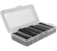 DELOCK 20735 - Assortiment de gaines thermorétractables en coffret, noires, 196