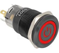 DELOCK 22023 - Bouton-poussoir pour installation, noir, 19 mm, 12 V, 5 x connex