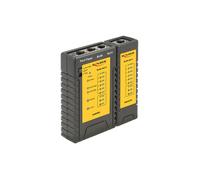 DeLOCK 86407 Testeur de câble réseau RJ-45/RJ-12 - Test de transmission - Alimentation 9V - Dimensions 96x104x27mm - Housse de rangement incluse