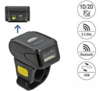 DeLOCK Scanner Annulaire Code-barres 1D/2D CMOS 1280x800, Bluetooth 4.1, 2.4GHz, USB 2.0, Mémoire 16Mo, Batterie 380mAh, Lecture 100/s
