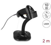 DELOCK 90584 - Scanner de code-barres USB 1D avec support - laser - noir