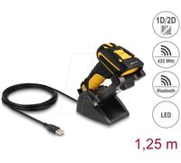 DeLOCK Scanner Code-Barres 1D/2D 433MHz & Bluetooth 4.1, CMOS 1280x800, 120 scans/s, Mémoire 16Mo, Portée 10m, Base de Charge Induction