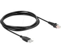 DELOCK 90598 - Scanner de codes à barres, câble, USB, droit, 1,5 m
