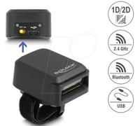 Scanner code-barres annulaire 1D et 2D Delock avec 2,4 GHz ou Bluetooth