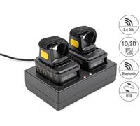 Lecteurs de codes-barres annulaires Delock 1D et 2D avec 2,4 GHz ou Bluetooth (lot de 2)