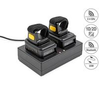 Lecteurs de codes-barres annulaires Delock 1D et 2D avec 2,4 GHz ou Bluetooth (lot de 2)