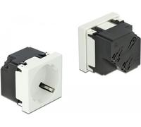 Delock - Easy 45 - Prise de courant - 2P+E - type F - avec obturateur - 1 prise - 16 A - CA 250 V - blanc, RAL 9003 (pack de 10) (81321)
