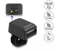 Scanner code-barres annulaire 1D et 2D Delock avec 2,4 GHz ou Bluetooth