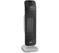 DeLonghi Radiateur électrique soufflant HFX65V20 - Céramique 2000W, Minuterie 24 h, LED Noir/Blanc