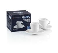 DeLonghi 2x Tasses Café 70ml By Tognana Porcelaine Céramique Bianca + Soucoupes