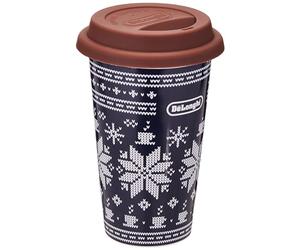 De'Longhi DLSC076 Mug isotherme pour boissons chaudes et froides en céramique à double paroi avec couvercle antidérapant en silicone Capacité 300 ml