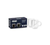 DELONGHI DLSC327 Tasses en verre thermique double paroi, Collection Hot&Cold, Set de 2 pièces, Capacité 500ml, idéales pour cappuccino chaud ou boissons froides