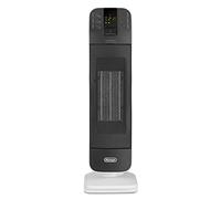 DeLonghi Radiateur électrique soufflant HFX65V20 - Céramique 2000W, Minuterie 24 h, LED Noir/Blanc