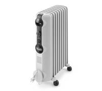 De'Longhi Radia S - Radiateur à Huile pour Pièces jusqu'à 60m³, Chauffage Électrique avec Thermostat de Sécurité, 9 Éléments, Chauffage Personnalisé avec Antigel, Portable, 2000W, Blanc (TRRS0920)