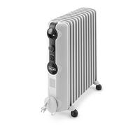 De'Longhi Radia S - Radiateur à Huile pour Pièces jusqu'à 75m³, Chauffage Électrique avec Thermostat de Sécurité, 12 Éléments, Chauffage Personnalisé avec Antigel, Portable, 2500W, Blanc (TRRS1225)