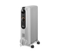 DeLonghi – Radiateur bain d'huile RadiaS Easytronic TRRSE0715 – 1500 W, mobile, anti-gel, blanc