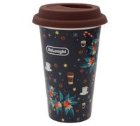 DeLonghi Mug isotherme DLSC075 céramique double paroi 300 ml bouchon silicone Marron