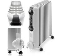 Radiateur bain d'huile - 2500 W - DELONGHI - TRRS1225 - 59,2 x 16 x 65 cm - Blanc