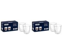 De'Longhi Verre isotherme pour cappuccino à double paroi DLSC311, 2 pièces (lot de 2), transparent