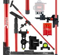 DELPHI Barre télescopique de 3 m pour laser en croix - Barre réglable en hauteur avec support d'angle et cible