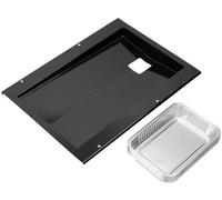 DELSbbq Bac à Graisse 69804 avec 10 revêtements de bac d'égouttement 6415 pour Weber Spirit série 300, bac de récupération de Remplacement pour barbecues Weber Spirit E-310 E-320 E-330 S-310 S-320