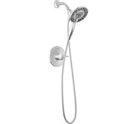Delta Faucet Albion 14 Series Robinet de douche à poignée unique, kit de garniture de douche chromée avec pommeau de douche double à main In2ition 2 en 1 à 4 réglages avec tuyau, chrome T142855-I