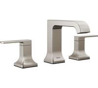 Delta Faucet Robinet de salle de bain Mitigeur à bec incurvé en velours à 3 trous, Robinet d'Evier Salle de Bain en nickel brossé, Robinet de Salle de Bain à 2 poignées, Robinet de Bain, Assemblage de