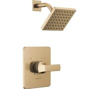 Delta Faucet Velum 14 Series Ensemble de robinet de douche doré à fonction unique, kit de garniture de valve, poignée de douche, kit de garniture de douche en Delta T14237-CZ (valve non incluse)