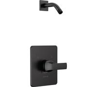 Delta Faucet Velum 14 Series T14237-BLLHD Kit de garniture de vanne de douche noire à fonction unique, poignée de douche, kit de garniture de douche Delta noir mat (pommeau de douche et valve non