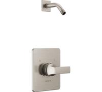 Delta Faucet Velum 14 Series T14237-SSLHD Kit de garniture de vanne de douche en nickel brossé à fonction unique, poignée de douche, kit de garniture de douche Delta en acier inoxydable (pommeau de