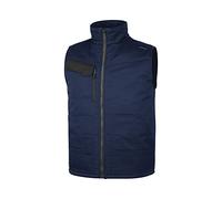 DELTA PLUS Gilet de travail d'hiver 9 poches 65% polyester 35% coton 245 g rembourré tour de cou Deltaplus STOCKTON3 - XXXL, bleu azurr