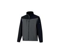 Softshell 2 en 1 Soccia, veste coupe-vent manches amovibles, gris - taille M