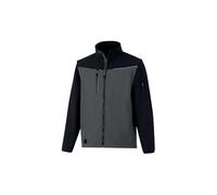Softshell 2 en 1 Soccia, veste coupe-vent manches amovibles, gris - taille M