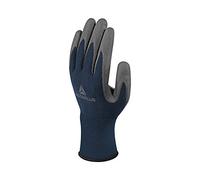 Delta Plus VV811GR10 Gant en Tricot fin à base d'eau, 100% polyamide, paume enduite de polyurée, pas de 15, Bleu Marine/Gris, Taille 10, 1 Pce