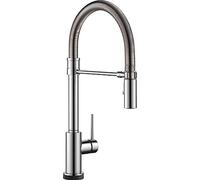 Delta robinet 9659t-ar-dst Trinsic Pro seule poignée rabattable à ressort Bec robinet de cuisine avec la technologie Touch2o, Arctic inoxydable, 9659T-DST
