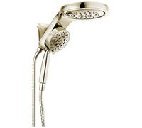 Delta Robinet HydroRain 5-Spray H2Okinetic Dual Shower Head with Handheld Spray, Nickel Shower Head with Hose, Handheld Shower Heads, 2.5 GPM Flow Rate, Lumicoat Polished Nickel 58680-PN-PR25