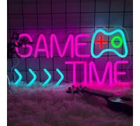Deluisho GameTime Enseigne néon LED Gametime - Éclairage décoratif coloré pour bar, salle de jeux, magasins tendance - Haute luminosité et étanchéité - Prise USB et