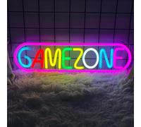 Deluisho GameZone Panneau néon LED coloré pour bar, salle de jeux, magasins de jeux tendance, haute luminosité et étanche, prise USB et lumière