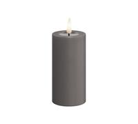 Deluxe Homeart Bougie d'intérieur LED sans flamme - Gris - 5 x 10 cm - Technologie Real Flame™️ - Bougie à piles