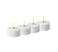Deluxe Homeart Lot de 4 bougies chauffe-plat LED sans flamme pour intérieur - avec technologie Real Flame™ - Bougie à piles