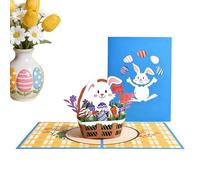 demaxiyad Cartes de vœux 3D | Oeuf de vacances 3D et lapin, carte souvenir de Pâques - pour femme, mari, petite amie, mère, père, enseignants, amis, famille