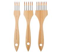 demaxiyad Lot de 3 pinceaux de peinture artistique - Peigne en laine de | nylon - Texture professionnelle - Pinceau râteau acrylique pour peinture | Pour débutants et adultes - Artisanat poterie toil