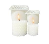 demaxiyad Moules pour bougies, réutilisables, anti-adhésifs, flexibles | Moules ronds et carrés en silicone | Pour moulage de savon, résine, décoration d'intérieur, arts et travaux manuels, fêtes