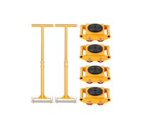 VEVOR Déménageur de Machines 6 T Chariot de Transport Charge Lourde avec Poignée, Disque 360°, 4 Roulettes Directionnelles, Transporteur Équipements Industriels Acier au Carbone, pour Entrepôt Usine