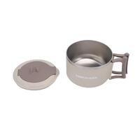 Demeras Bol à Ramen en Acier Inoxydable avec Couvercle, 15 X 10 Cm (Beige) | Passe au -ondes, Poignée pliable, Anti-fuite, Pratique pour les nouilles et les salades