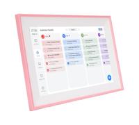 Demeras Calendrier Numérique Intelligent de 10,1 Pouces avec Tableau des Tâches, écran Tactile HD Rose pour L'organisation de la Maison