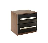 Demeyere 434752 Las Vegas Chevet 2 Tiroirs Merano/Noir Brillant