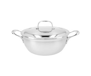 Demeyere Atlantis 7 Poêle de service avec couvercle à double paroi 24 cm, Inox 18/10