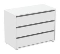 Demeyere BLOKTY Petite Commode de Rangement 3 Tiroirs Blanc Mat, Fabriqué en France, Garantie 2 Ans