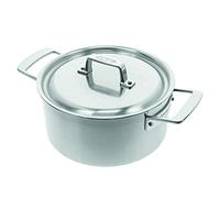 Demeyere Casserole induction Essential 5 - Casserole inox avec couvercle pour tous types de cuisinières dont induction - Casserole en inox à 5 couches - 30 ans de garantie - Ø 22 cm